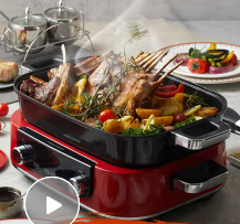 摩飛電器（Morphyrichards）多功能鍋 家用電火鍋電蒸鍋 5升可預約 分體式大功率不沾料理鍋