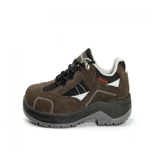 固邦特2001-AS3棕色色反絨皮+三明治網布絕緣鞋