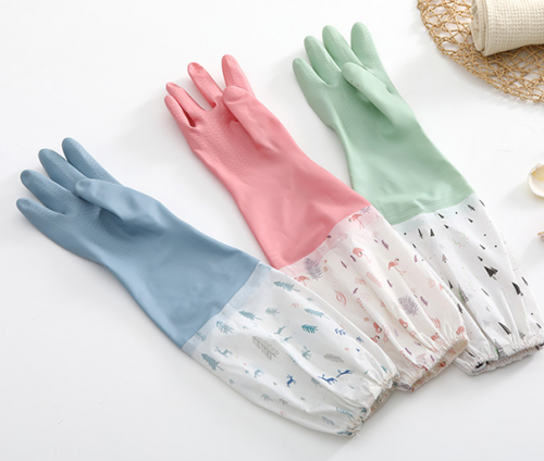 雅高 長款洗碗手套3雙裝 家務(wù)清潔橡膠手套洗衣清潔手套